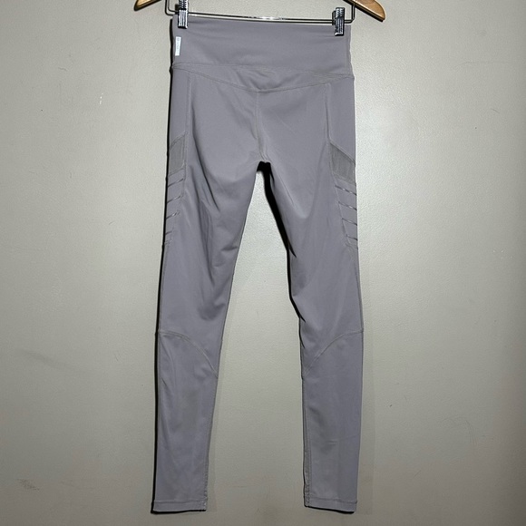 Zella || Street Style High Waist Leggings Gray color Bird Moto Style Sz S - Picture 3 of 9